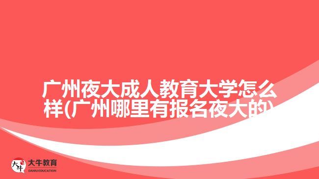 廣州夜大成人教育大學(xué)怎么樣(廣州哪里有報名夜大的)