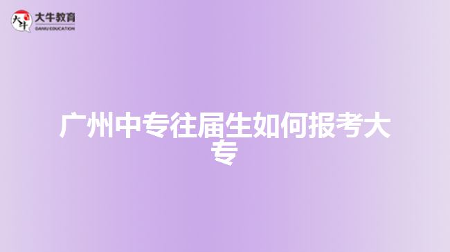 廣州中專(zhuān)往屆生如何報(bào)考大專(zhuān)