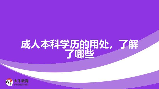 成人本科學歷的用處，了解了哪些