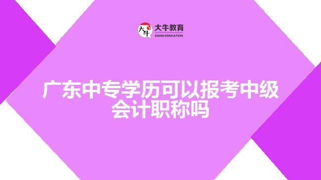 廣東中專學(xué)歷可以報(bào)考中級會(huì)計(jì)職稱嗎