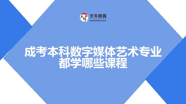 成考本科數(shù)字媒體藝術專業(yè)都學哪些課程