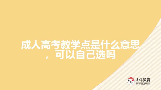 成人高考教學(xué)點(diǎn)是什么意思，可以自己選嗎