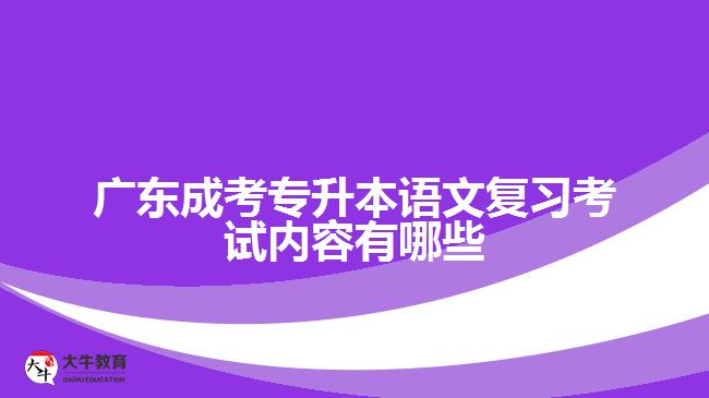廣東成考專升本語文復(fù)習考試內(nèi)容有哪些