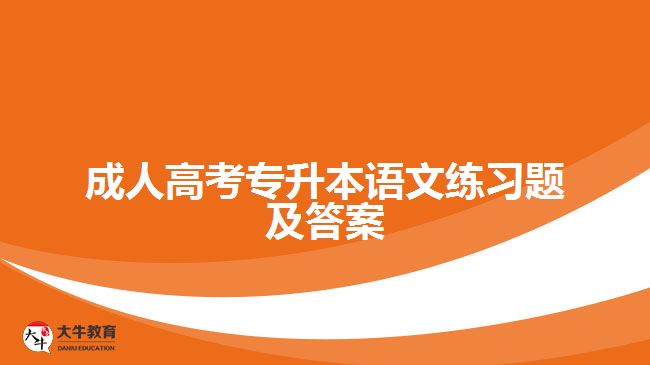成人高考專升本語(yǔ)文練習(xí)題及答案