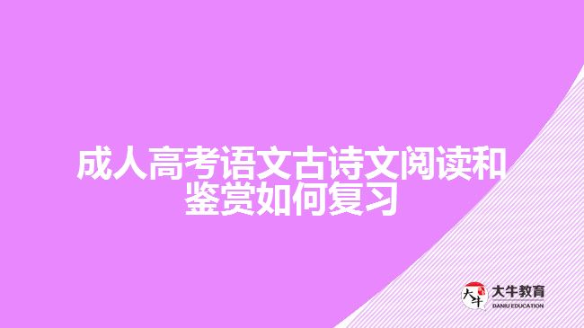 成考語文古詩文閱讀和鑒賞如何復習