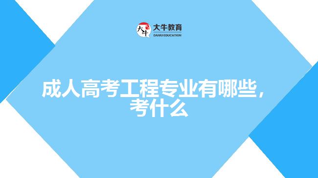 成人高考工程專業(yè)有哪些，考什么