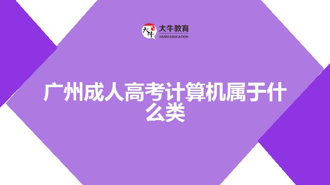 廣州成人高考計(jì)算機(jī)屬于什么類(lèi)