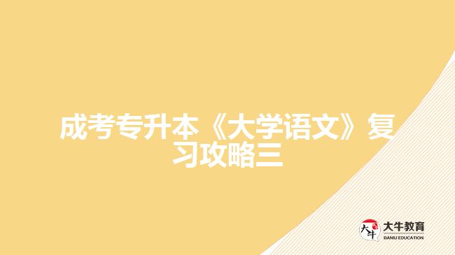 成考專升本《大學語文》復(fù)習攻略三