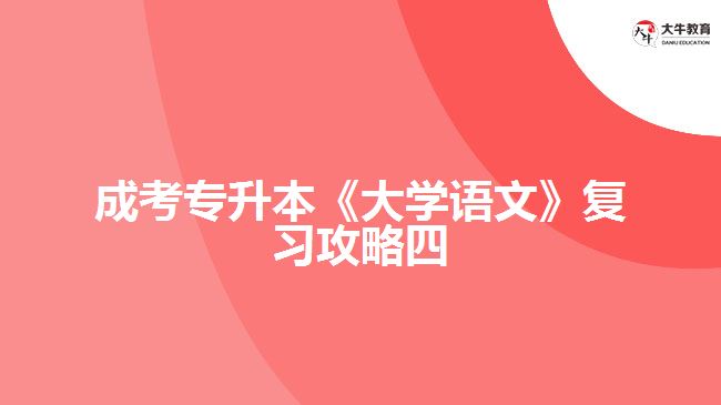 成考專升本《大學語文》復(fù)習攻略四