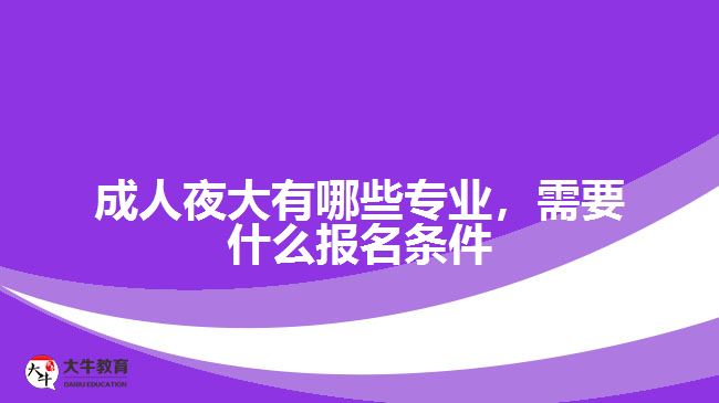 成人夜大有哪些專業(yè)，需要什么報名條件