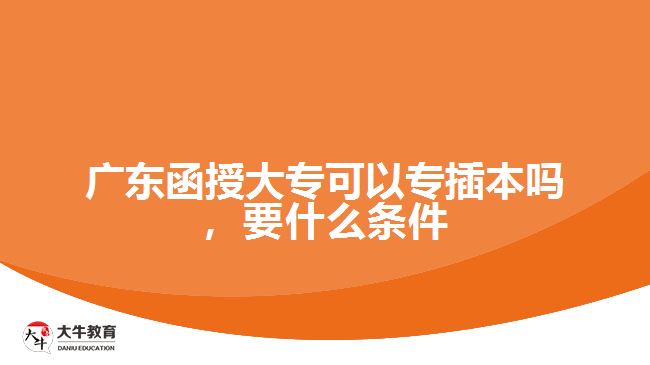 廣東函授大專可以專插本嗎，要什么條件