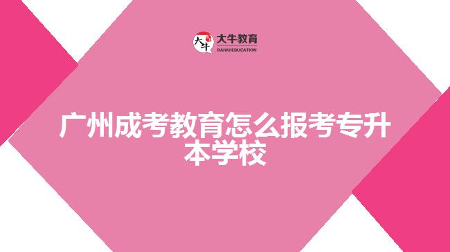 廣州成考教育怎么報(bào)考專升本學(xué)校