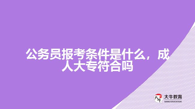 公務員報考條件是什么，成人大專符合嗎