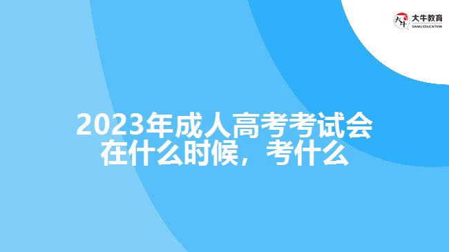 2023年成人高考考試會在什么時候，考什么