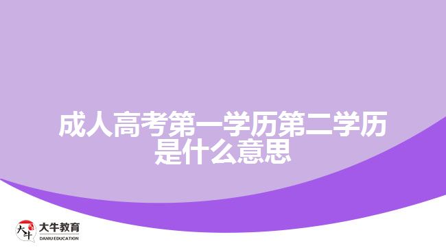 成人高考第一學歷第二學歷是什么意思