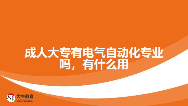 成人大專有電氣自動(dòng)化專業(yè)嗎，有什么用