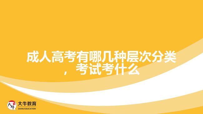 成人高考有哪幾種層次分類，考試考什么