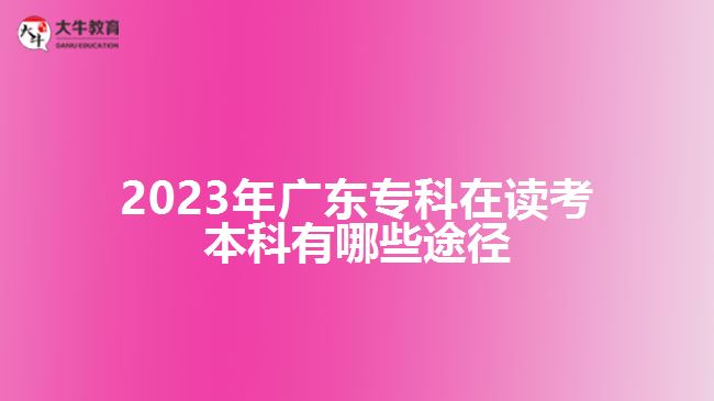 廣東?？圃谧x考本科有哪些途徑