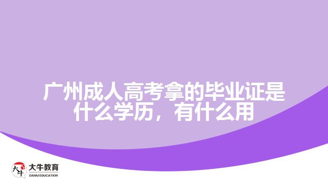 廣州成人高考拿的畢業(yè)證是什么學(xué)歷，有什么用