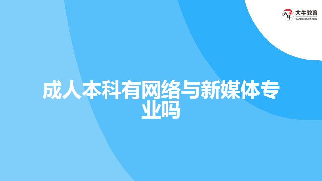 成人本科有網絡與新媒體專業(yè)嗎