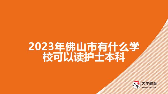2023年佛山市有什么學校可以讀護士本科