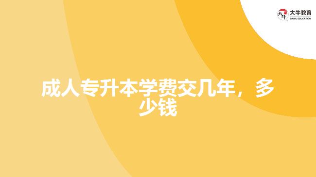 成人專(zhuān)升本學(xué)費(fèi)交幾年，多少錢(qián)