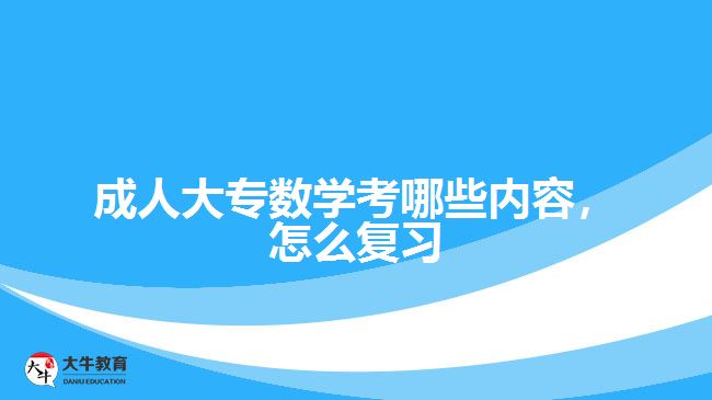 成人大專數學考哪些內容怎么復習