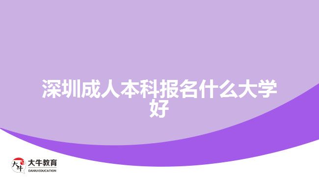 深圳成人本科報名什么大學(xué)好