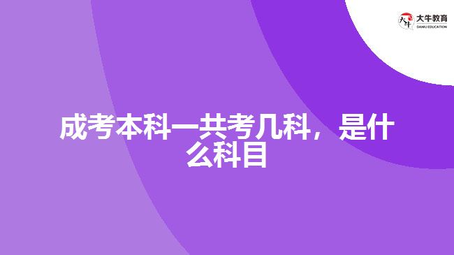 成考本科一共考幾科，是什么科目