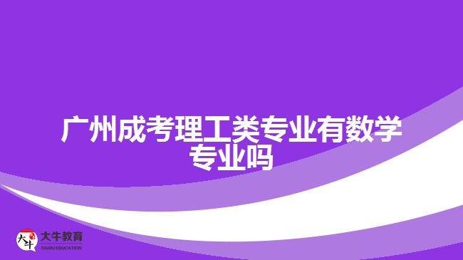 廣州成考理工類專業(yè)有數學專業(yè)嗎