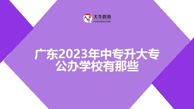 廣東2023年中專(zhuān)升大專(zhuān)公辦學(xué)校有那些