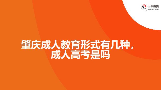 肇慶成人教育形式有幾種，成人高考是嗎
