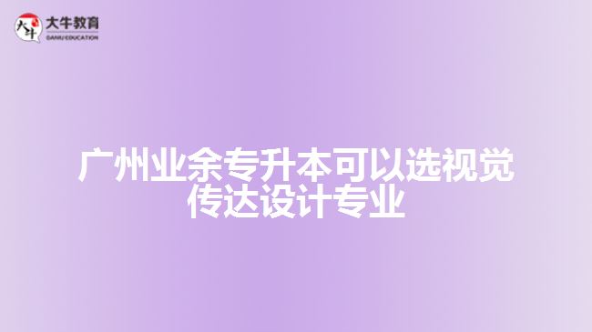 廣州業(yè)余專升本可以選視覺傳達設(shè)計專業(yè)