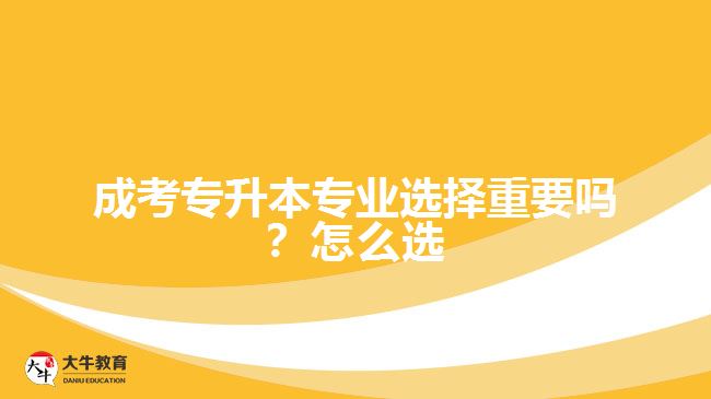成考專升本專業(yè)選擇重要嗎？怎么選