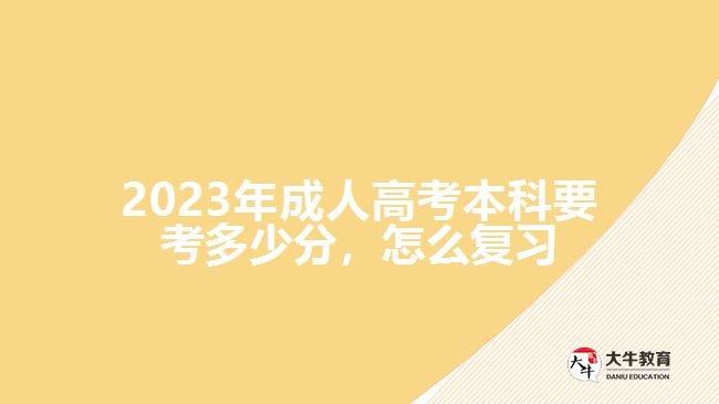  2023年成人高考本科要考多少分，怎么復習