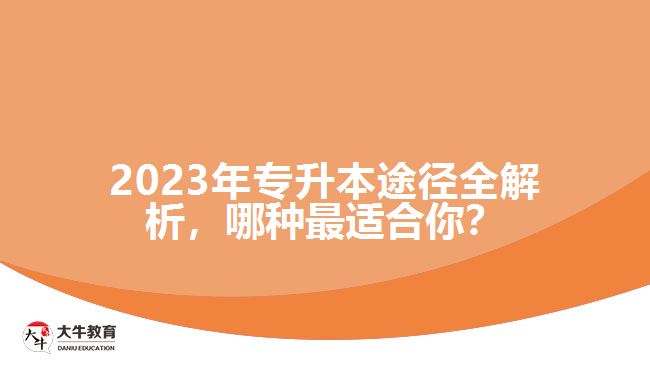 2023年專升本途徑全解析，哪種最適合你？