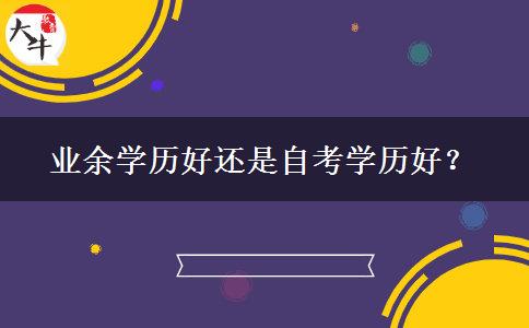 業(yè)余學(xué)歷好還是自考學(xué)歷好？