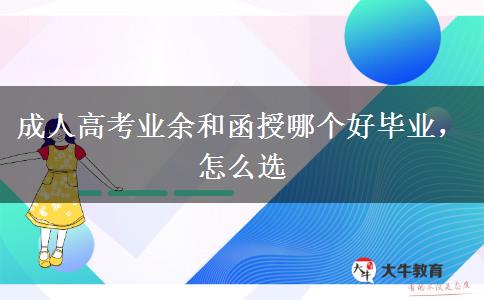 成人高考業(yè)余和函授哪個好畢業(yè)，怎么選