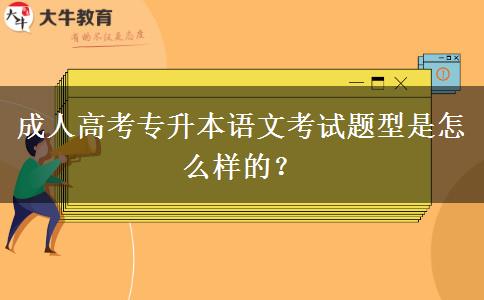 成人高考專升本語(yǔ)文考試題型是怎么樣的？