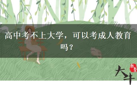 高中考不上大學(xué)，可以考成人教育嗎？