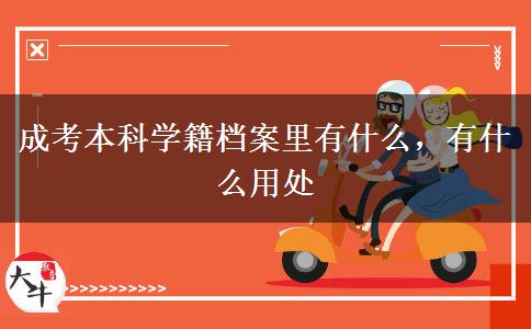 成考本科學籍檔案里有什么，有什么用處