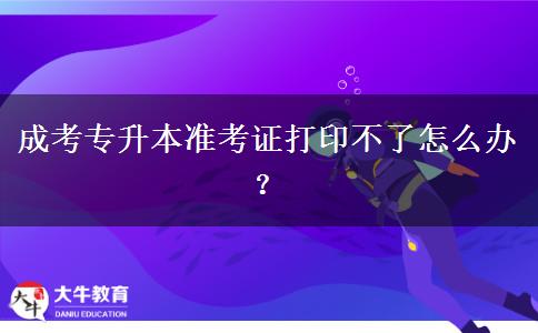成考專升本準考證打印不了怎么辦？