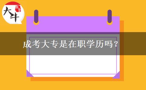 成考大專是在職學歷嗎？