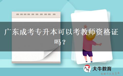 廣東成考專升本可以考教師資格證嗎？