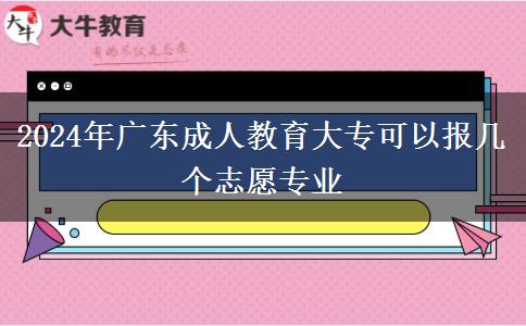 2024年廣東成人教育大專可以報幾個志愿專業(yè)