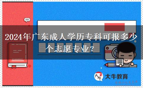 2024年廣東成人學(xué)歷?？瓶蓤?bào)多少個(gè)志愿專業(yè)？