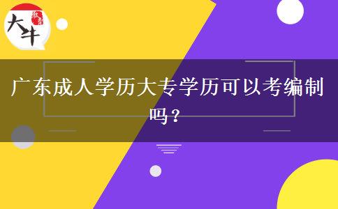 廣東成人學(xué)歷大專學(xué)歷可以考編制嗎？