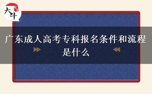 廣東成人高考專科報(bào)名條件和流程是什么