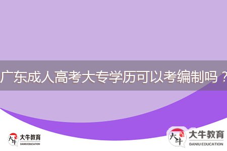 廣東成人高考大專學(xué)歷可以考編制嗎？