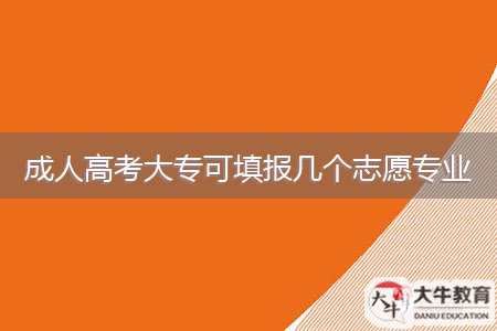 成人高考大專可填報幾個志愿專業(yè)